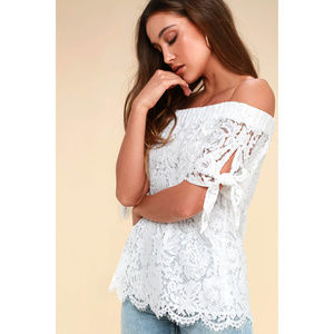 Lulu’s Ethereal View Lace Off-the-Shoulder Top